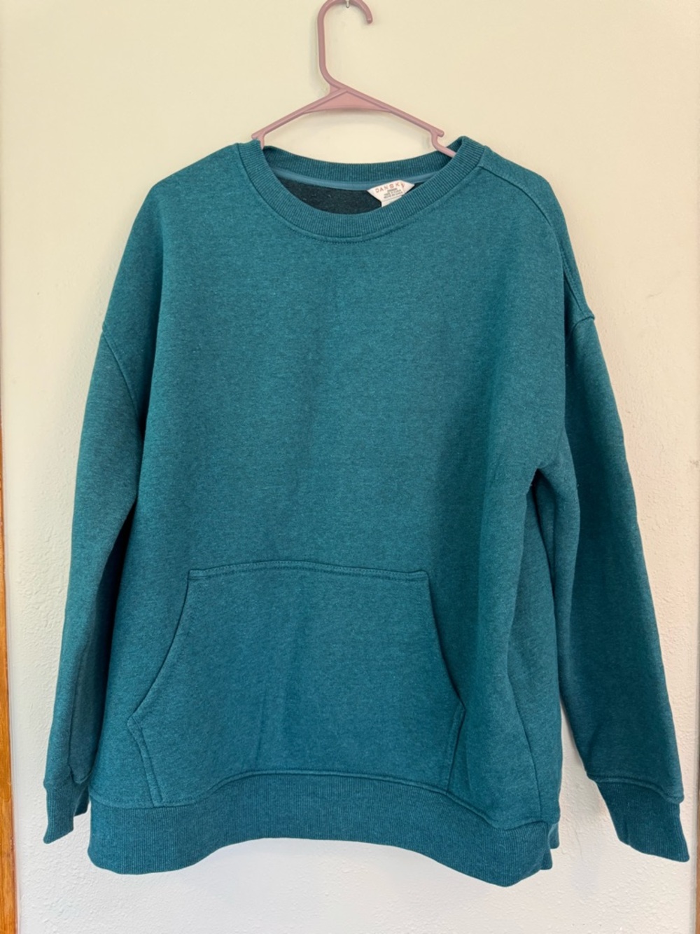 Danskin Teal Crewneck Sweatshirt with Front Pocket